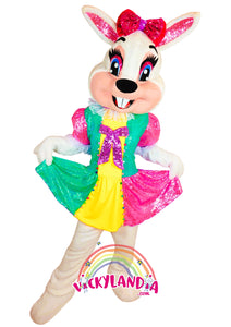 Descubre la magia de nuestro muñeco publicitario de Conejita de Pascua Brillanteen Vickylandia. Son disfraces cabezones perfectos para fiestas infantiles, shows, cumpleaños, estrategias publicitarias, espectáculos, cabalgatas y cualquier tipo de evento