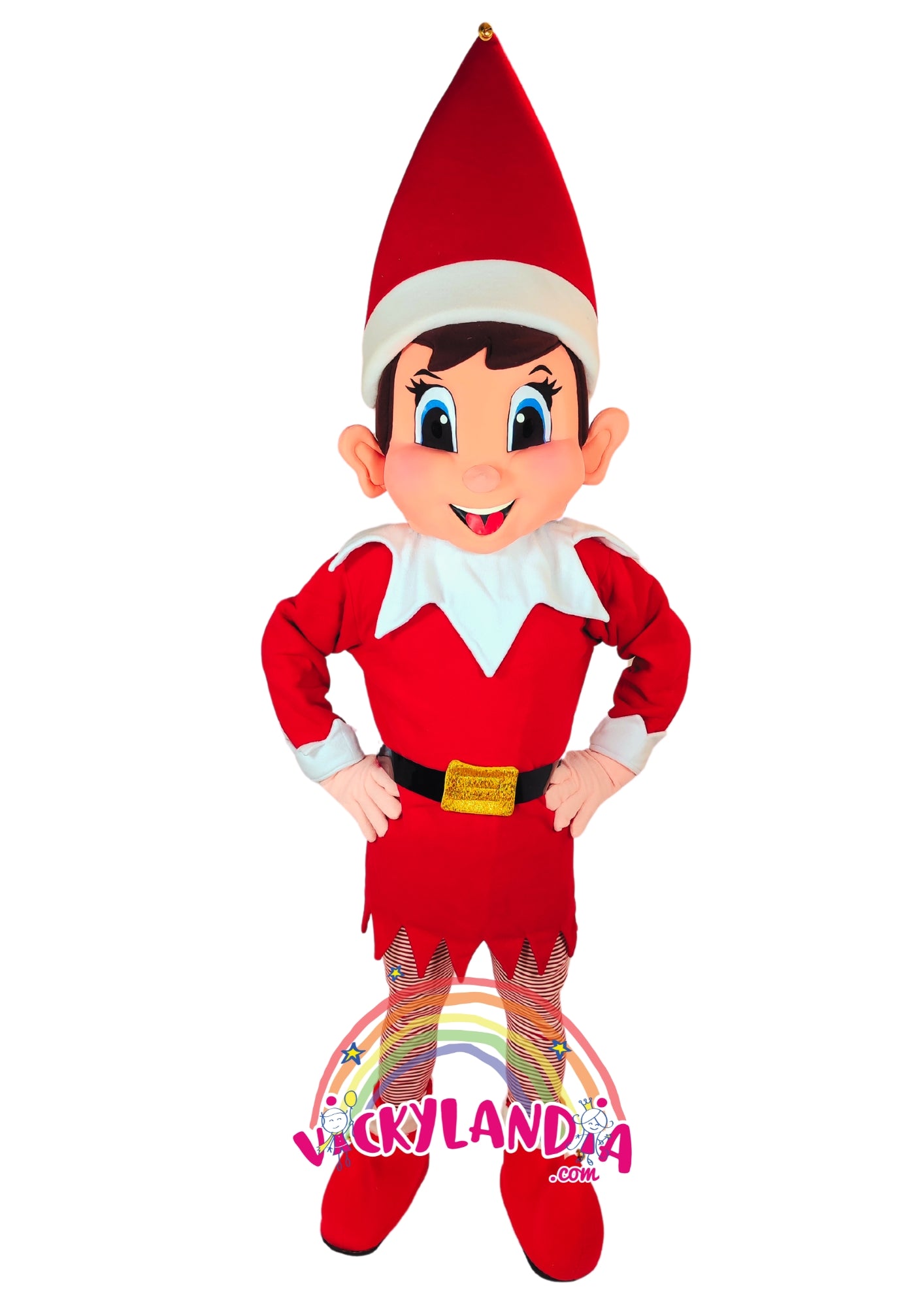 Descubre la magia de nuestro muñeco publicitario de Duende Navideño en Vickylandia. Son disfraces cabezones perfectos para fiestas infantiles, shows, cumpleaños, estrategias publicitarias, carnavales, fiestas patronales, espectáculos, cabalgatas y cualquier tipo de evento.
