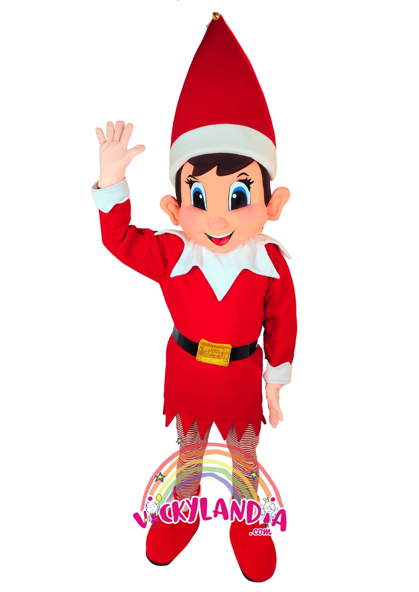 Descubre la magia de nuestro muñeco publicitario de Duende Navideño en Vickylandia. Son disfraces cabezones perfectos para fiestas infantiles, shows, cumpleaños, estrategias publicitarias, carnavales, fiestas patronales, espectáculos, cabalgatas y cualquier tipo de evento.
