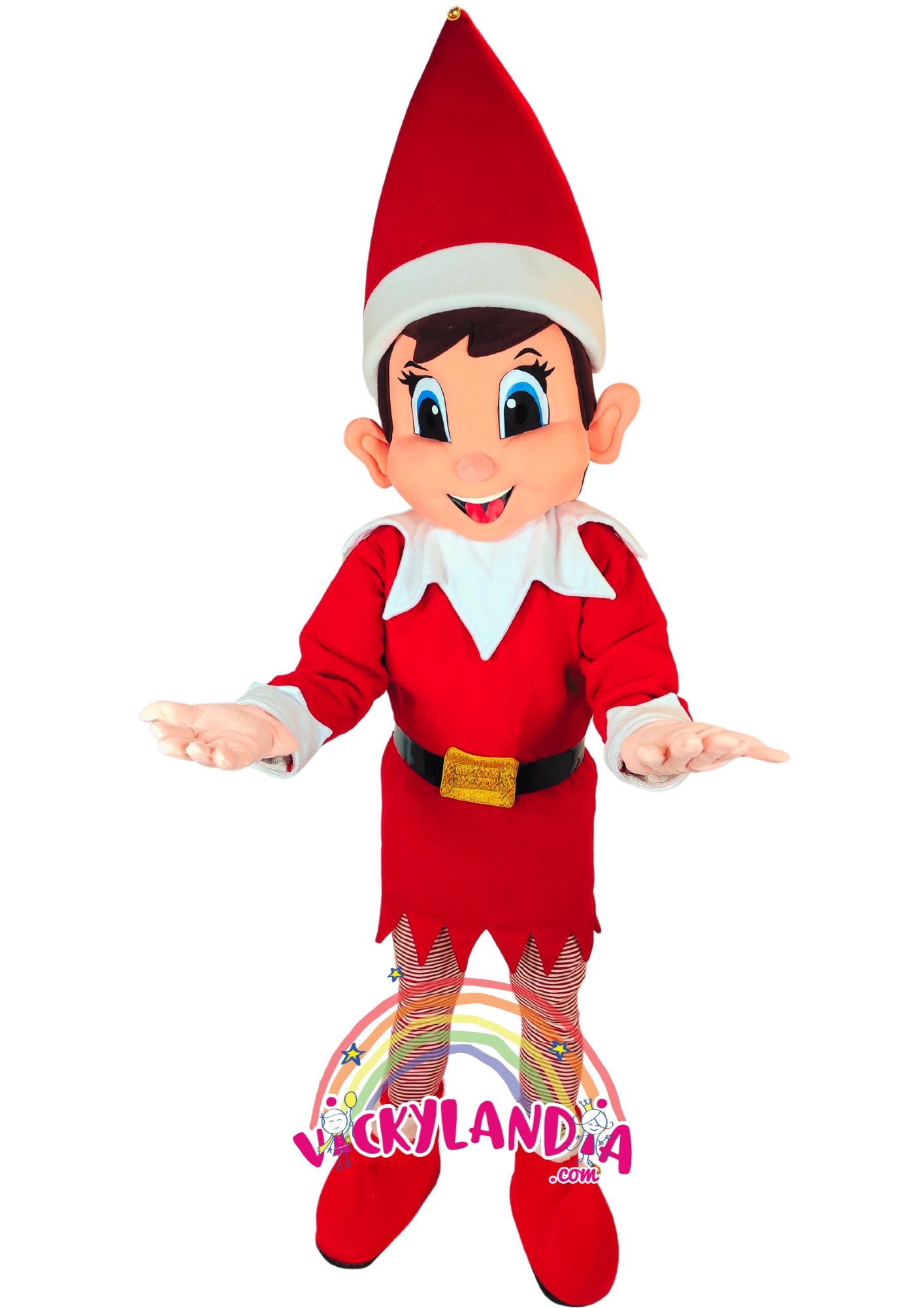 Descubre la magia de nuestro muñeco publicitario de Duende Navideño en Vickylandia. Son disfraces cabezones perfectos para fiestas infantiles, shows, cumpleaños, estrategias publicitarias, carnavales, fiestas patronales, espectáculos, cabalgatas y cualquier tipo de evento.
