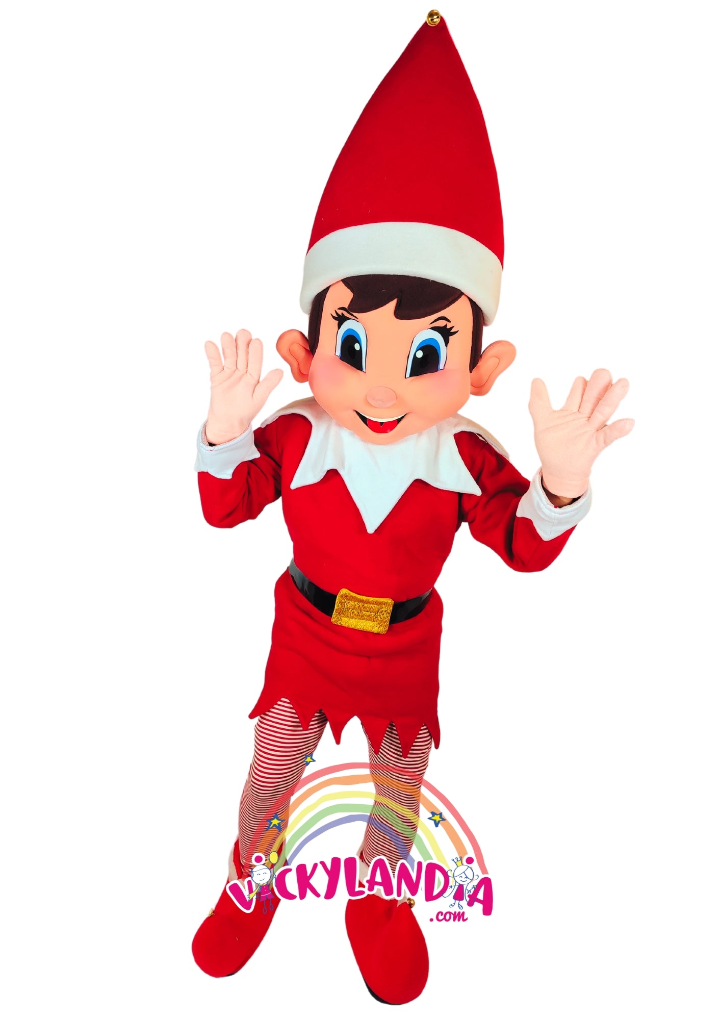 Descubre la magia de nuestro muñeco publicitario de Duende Navideño en Vickylandia. Son disfraces cabezones perfectos para fiestas infantiles, shows, cumpleaños, estrategias publicitarias, carnavales, fiestas patronales, espectáculos, cabalgatas y cualquier tipo de evento.
