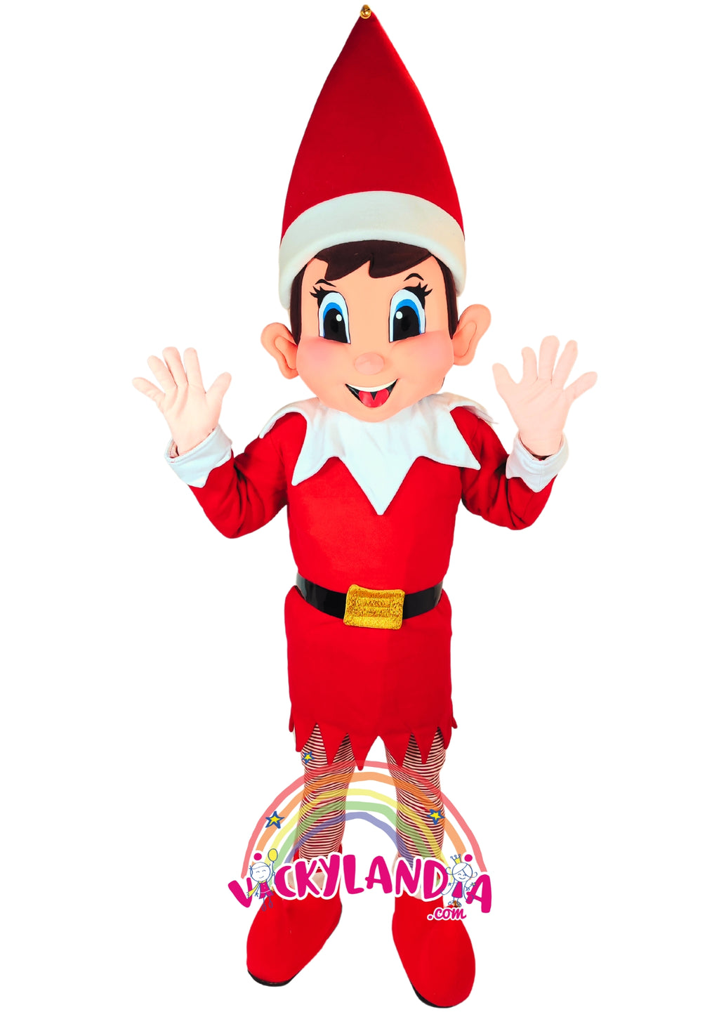 Descubre la magia de nuestro muñeco publicitario de Duende Navideño en Vickylandia. Son disfraces cabezones perfectos para fiestas infantiles, shows, cumpleaños, estrategias publicitarias, carnavales, fiestas patronales, espectáculos, cabalgatas y cualquier tipo de evento.
