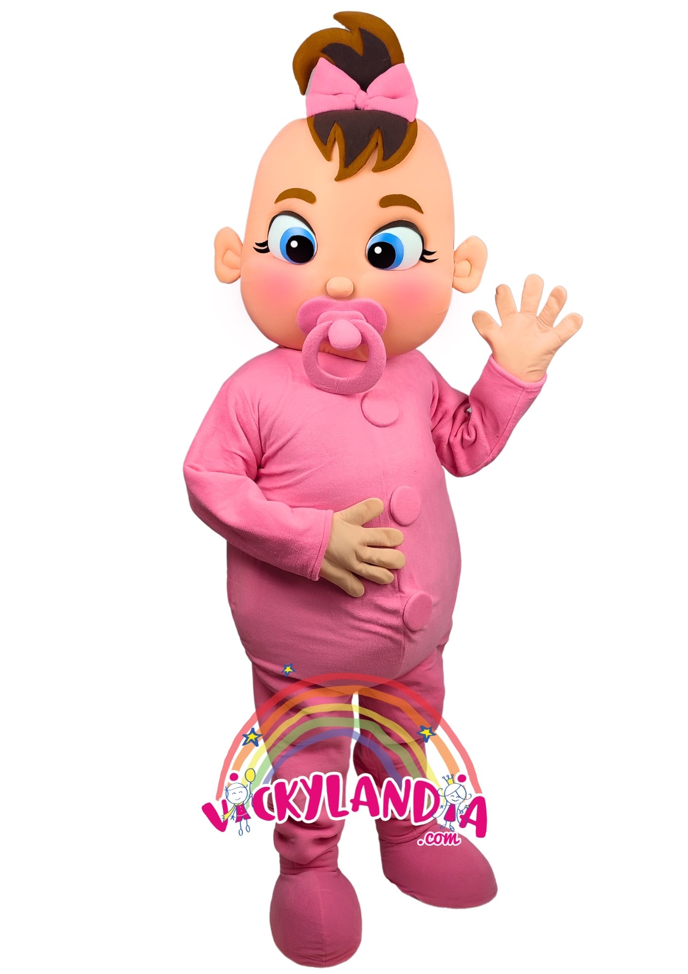 Descubre la magia de nuestro muñeco publicitario de Bebé Niña en Vickylandia. Son disfraces cabezones perfectos para fiestas infantiles, shows, cumpleaños, estrategias publicitarias, carnavales, fiestas patronales, espectáculos, cabalgatas y cualquier tipo de evento.