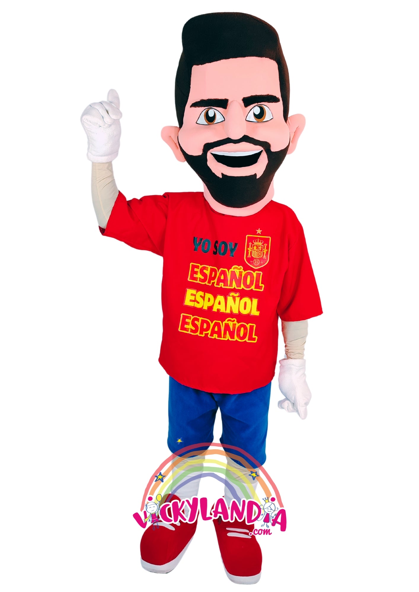 Descubre la magia de nuestro muñeco publicitario de Futbolista Español en Vickylandia. Son disfraces cabezones perfectos para fiestas infantiles, shows, cumpleaños, estrategias publicitarias, carnavales, fiestas patronales, espectáculos, cabalgatas y cualquier tipo de evento.