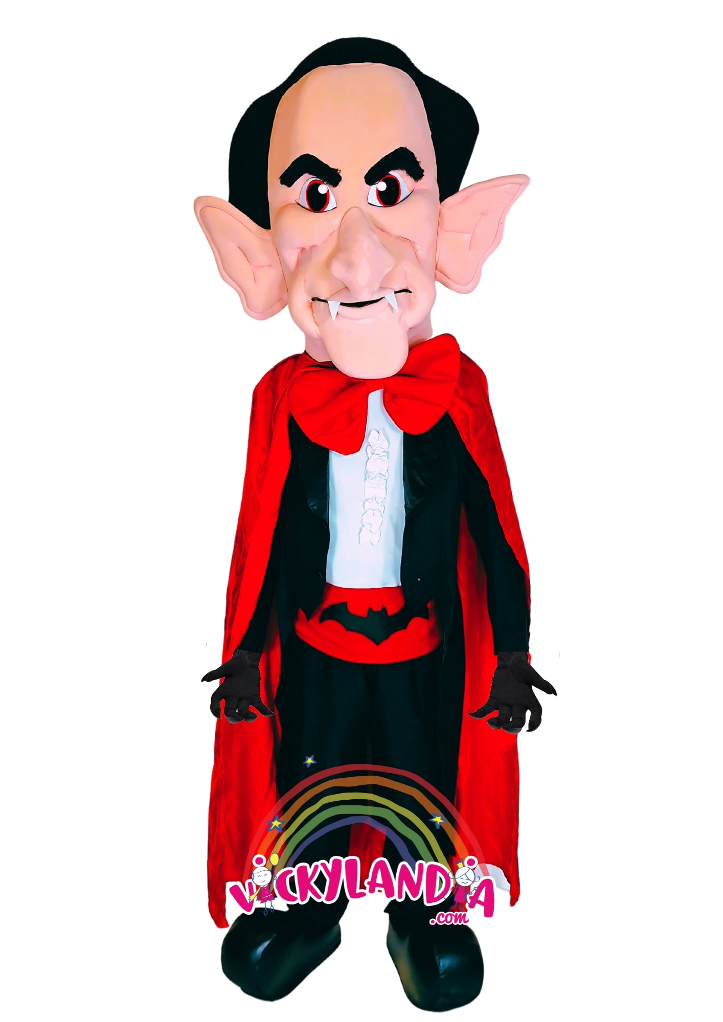 Descubre la magia de nuestro muñeco publicitario de Drácula en Vickylandia. Son disfraces cabezones perfectos para fiestas infantiles, shows, cumpleaños, estrategias publicitarias, carnavales, fiestas patronales, espectáculos, cabalgatas y cualquier tipo de evento.