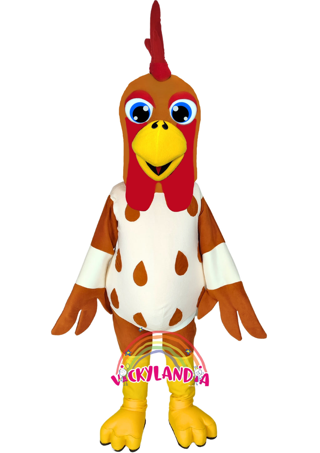 Descubre la magia de nuestro muñeco publicitario de Gallo en Vickylandia. Son disfraces cabezones perfectos para fiestas infantiles, shows, cumpleaños, estrategias publicitarias, carnavales, fiestas patronales, espectáculos, cabalgatas y cualquier tipo de evento.