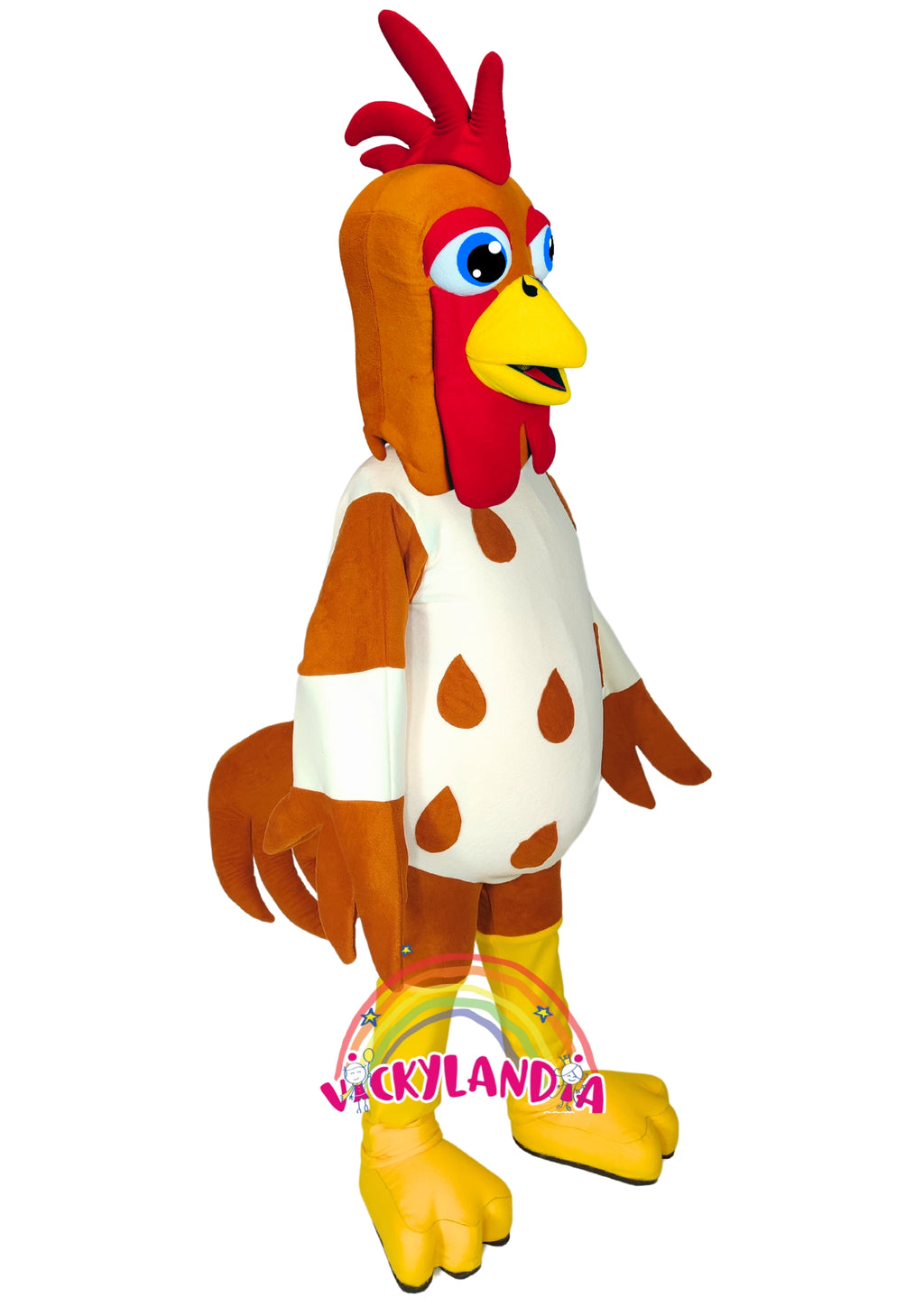 Descubre la magia de nuestro muñeco publicitario de Gallo en Vickylandia. Son disfraces cabezones perfectos para fiestas infantiles, shows, cumpleaños, estrategias publicitarias, carnavales, fiestas patronales, espectáculos, cabalgatas y cualquier tipo de evento.