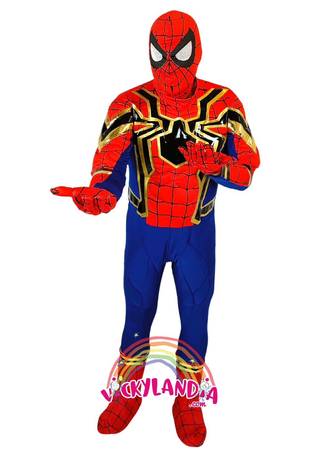 Descubre la magia de nuestro personaje promocional de Spiderboy Cosplay en Vickylandia. Estos trajes son ideales para animar fiestas infantiles, shows, cumpleaños, campañas publicitarias fiestas patronales, espectáculos, desfiles y todo tipo de eventos. ¡Dale un toque especial a tu ocasión con nuestros emocionantes disfraces!