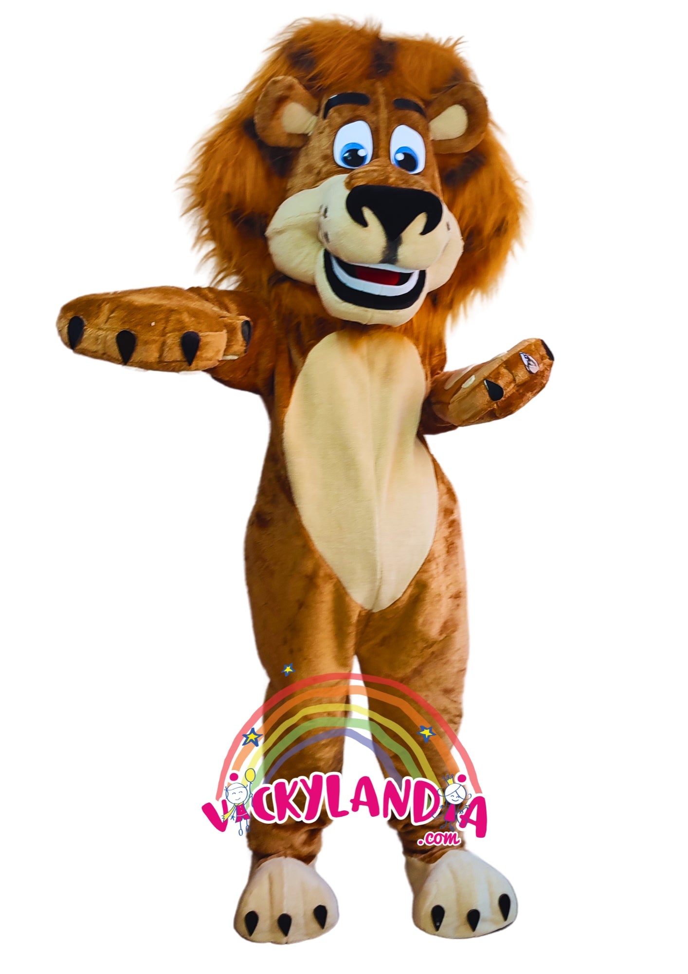 Descubre la magia de nuestro muñeco publicitario de León Rey de la Selva en Vickylandia. Son disfraces cabezones perfectos para fiestas infantiles, shows, cumpleaños, estrategias publicitarias, carnavales, fiestas patronales, espectáculos, cabalgatas y cualquier tipo de evento.