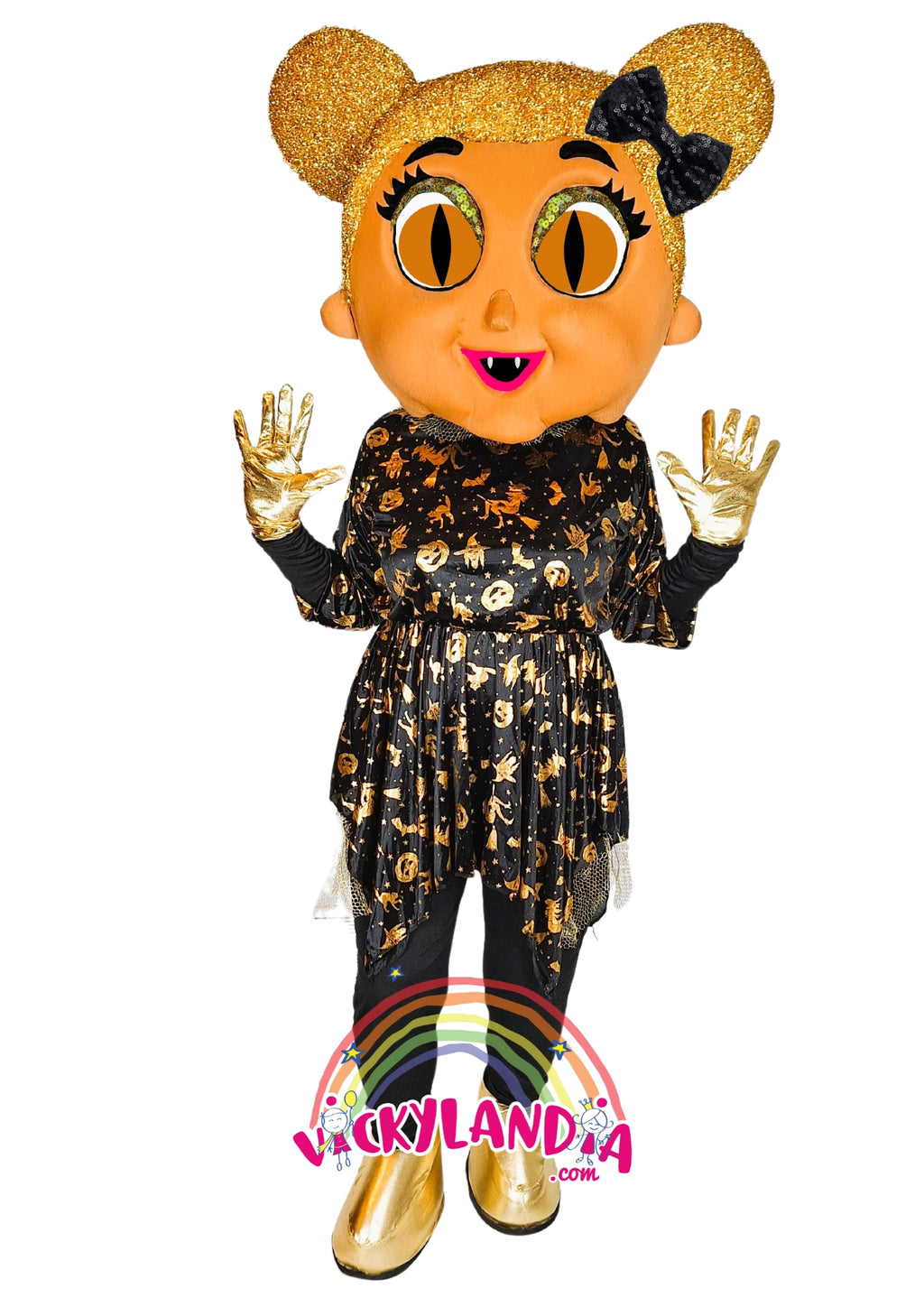 Descubre la magia de nuestro muñeco publicitario de Muñeca Glitter Vampira Halloween en Vickylandia. Son disfraces cabezones perfectos para fiestas infantiles, shows, cumpleaños, estrategias publicitarias, carnavales, fiestas patronales, espectáculos, cabalgatas y cualquier tipo de evento