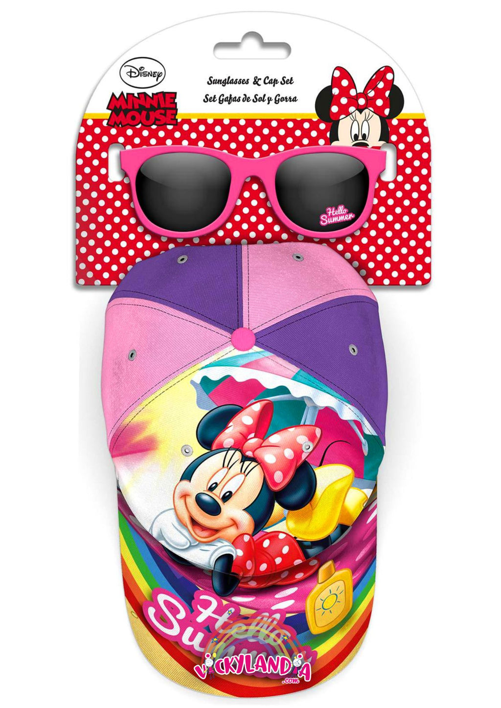 Conjunto de Minnie Mouse gorra y gafas de sol Disney Vickylandia