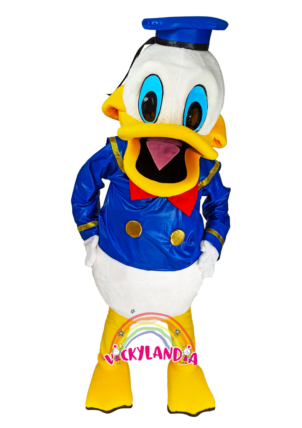 Descubre la magia de nuestro muñeco publicitario de Pato Marinero en Vickylandia. Son disfraces cabezones perfectos para fiestas infantiles, shows, cumpleaños, estrategias publicitarias, carnavales, fiestas patronales, espectáculos, cabalgatas y cualquier tipo de evento.