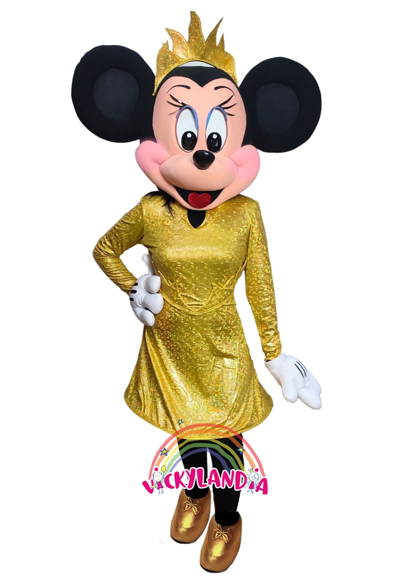 Descubre la magia de nuestro muñeco publicitario de Ratoncita Presumida Oro en Vickylandia. Son disfraces cabezones perfectos para fiestas infantiles, shows, cumpleaños, estrategias publicitarias, espectáculos, cabalgatas y cualquier tipo de evento.