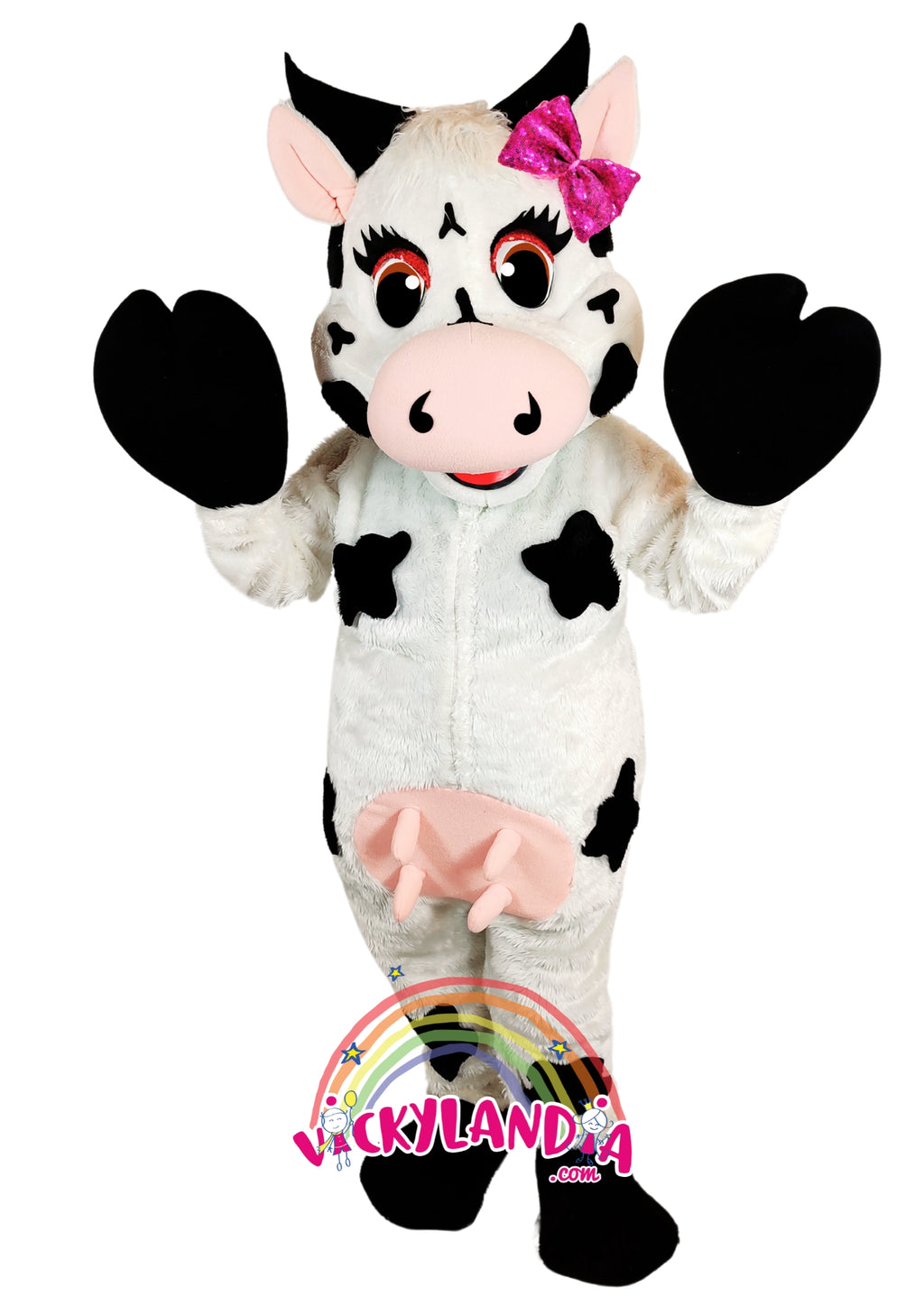 Descubre la magia de nuestro muñeco publicitario de Vaca Presumida con negro fiesta en Vickylandia. Son disfraces cabezones perfectos para fiestas infantiles, shows, cumpleaños, estrategias publicitarias, carnavales, fiestas patronales, espectáculos, cabalgatas y cualquier tipo de evento.