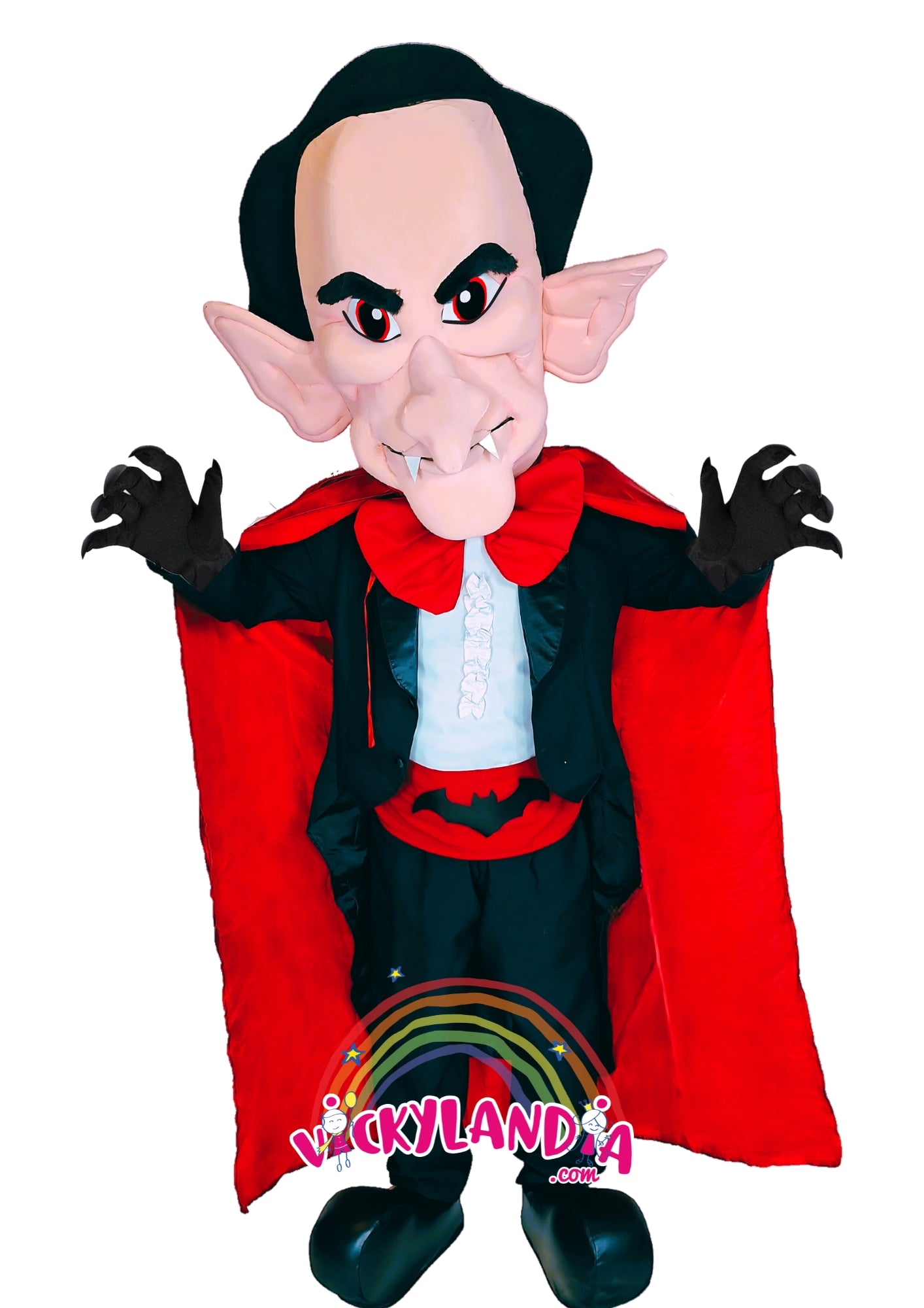 Descubre la magia de nuestro muñeco publicitario de Drácula en Vickylandia. Son disfraces cabezones perfectos para fiestas infantiles, shows, cumpleaños, estrategias publicitarias, carnavales, fiestas patronales, espectáculos, cabalgatas y cualquier tipo de evento.