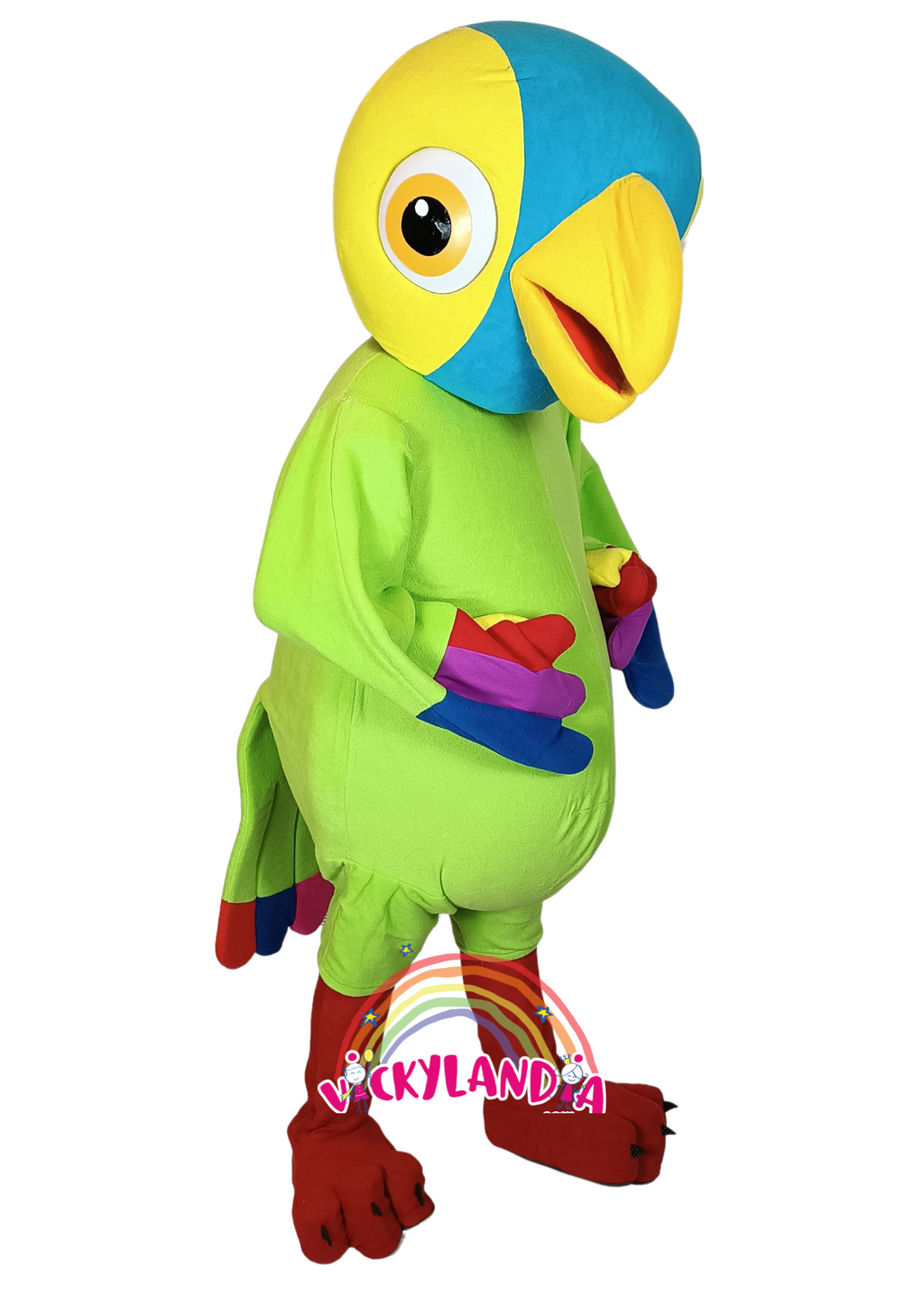 Descubre la magia de nuestro muñeco publicitario de Loro Colorín en Vickylandia. Son disfraces cabezones perfectos para fiestas infantiles, shows, cumpleaños, estrategias publicitarias, espectáculos, cabalgatas y cualquier tipo de evento.