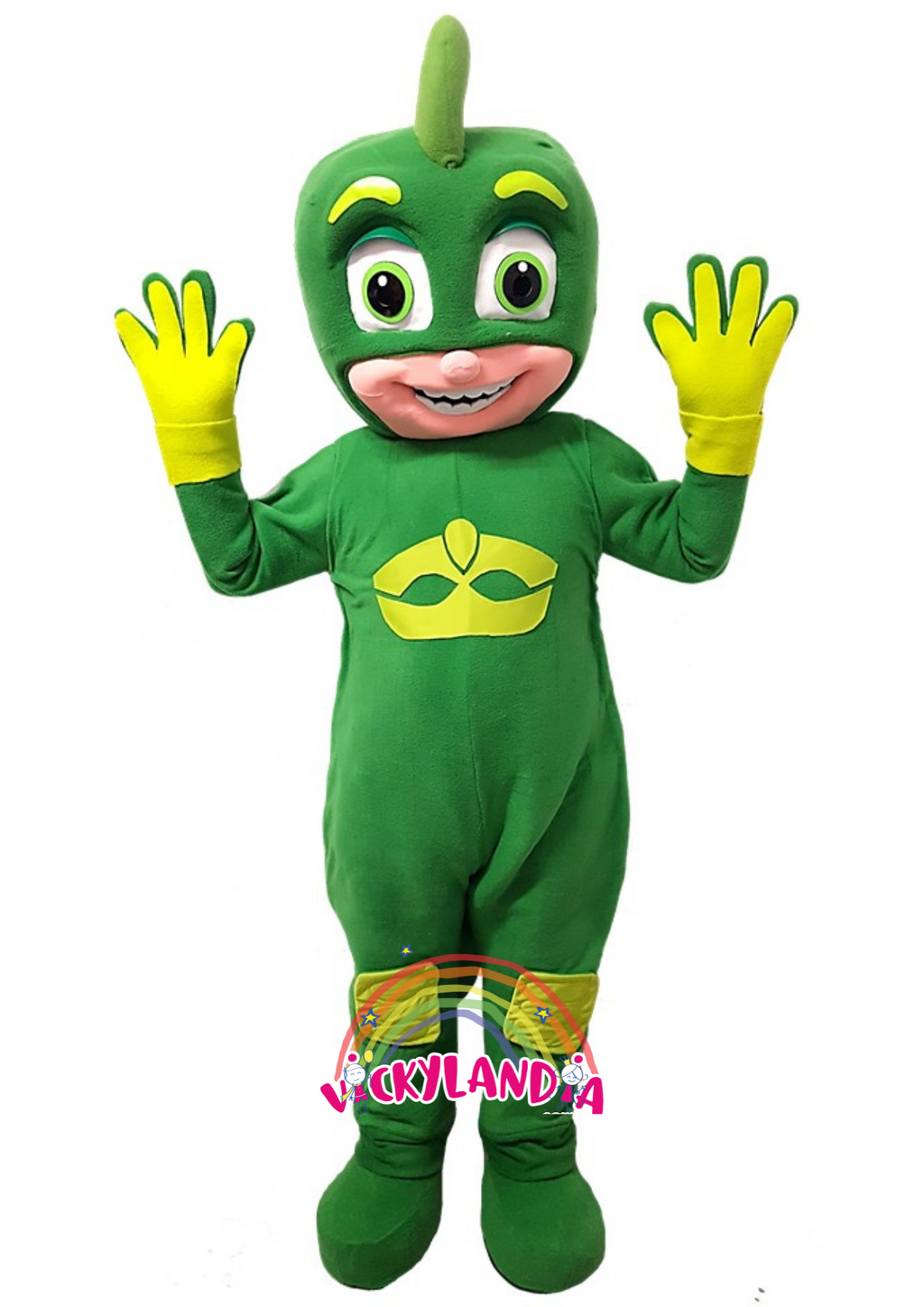 Descubre la magia de nuestro muñeco publicitario de Niño Superhéroe Verde en Vickylandia. Son disfraces cabezones perfectos para fiestas infantiles, shows, cumpleaños, estrategias publicitarias, espectáculos, cabalgatas y cualquier tipo de evento.