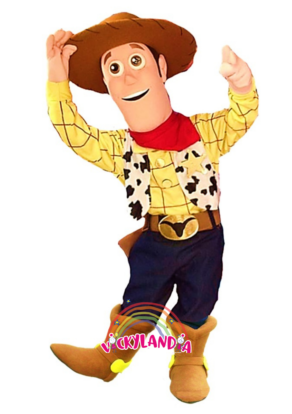 Descubre la magia de nuestro muñeco publicitario de Sheriff Vaquero en Vickylandia. Son disfraces cabezones perfectos para fiestas infantiles, shows, cumpleaños, estrategias publicitarias, espectáculos, cabalgatas y cualquier tipo de evento.